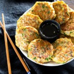 Tuna pancakes served on a plate