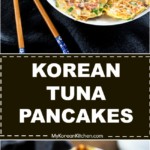 collage image of tuna pancakes