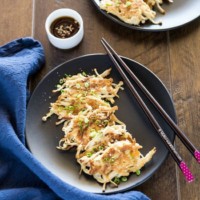 Korean enoki mushroom pancakes | MyKoreanKitchen.com