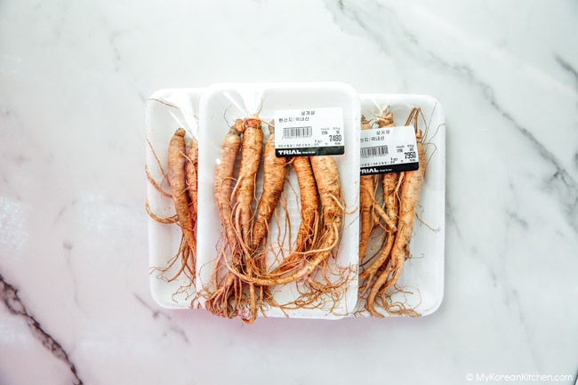 3 packs of Korean fresh ginseng.