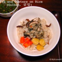 Radish Oyster Rice | MyKoreanKitchen.com