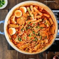 Rabokki - Instant Ramen Noodles + Tteokbokki (Korean spicy rice cakes) | MyKoreanKitchen.com