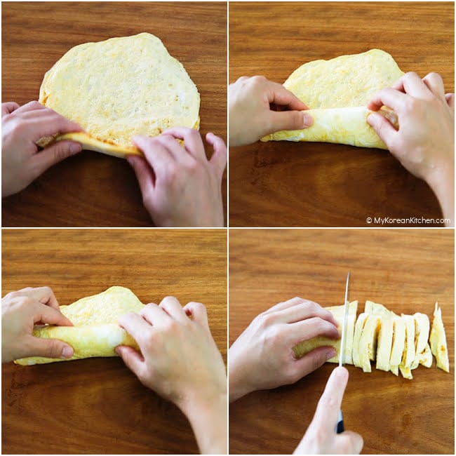 Collage photo of sliced egg