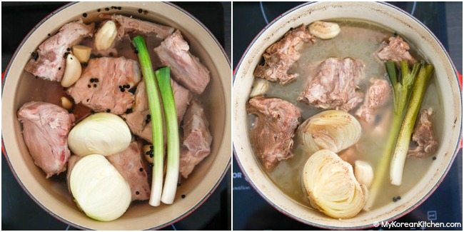Making pork bone broth