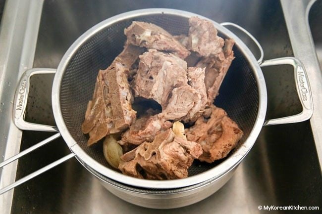 Sieving bone broth