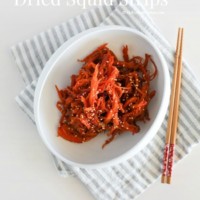 Korean Spicy Dried Squid Strips | MyKoreanKitchen.com