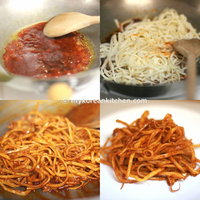 Stir Fried Dried Squid Strips (Ojingeochae Bokkeum)