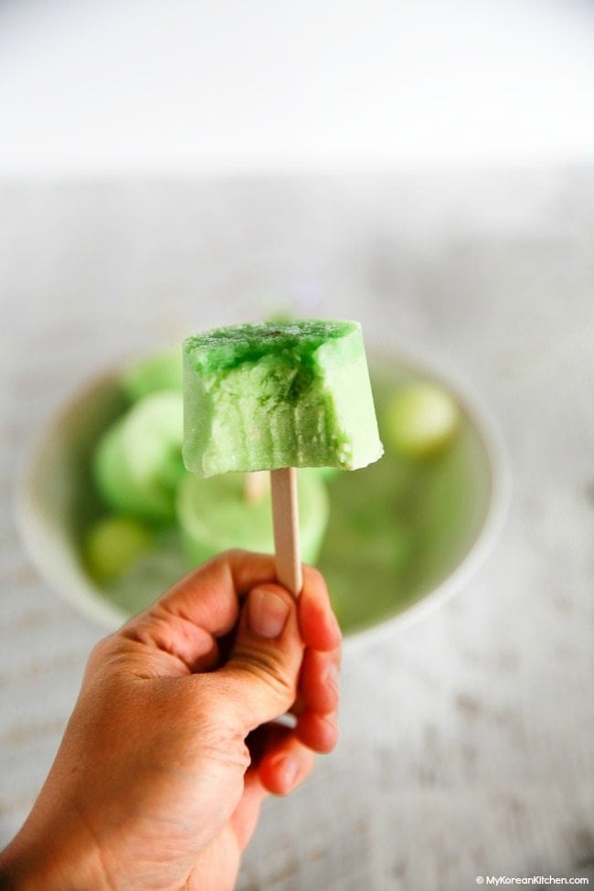 Melona Bar (Honeydew Melon Ice Pops) | MyKoreanKitchen.com