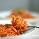 Kimchi Spaghetti with Bacon | MyKoreanKitchen.com