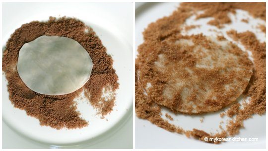 Sugar coating on dumpling skin