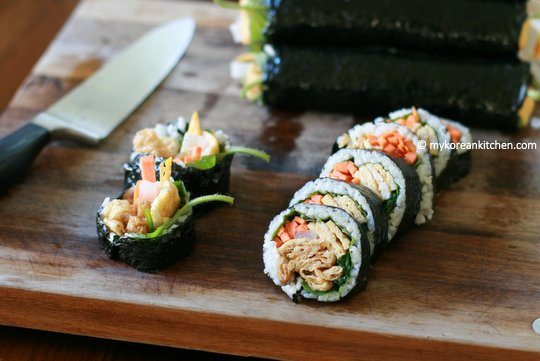 Mega Inari Roll (Yubu Kimbap) | MyKoreanKitchen.com