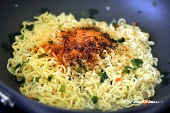 Adding powder soup
