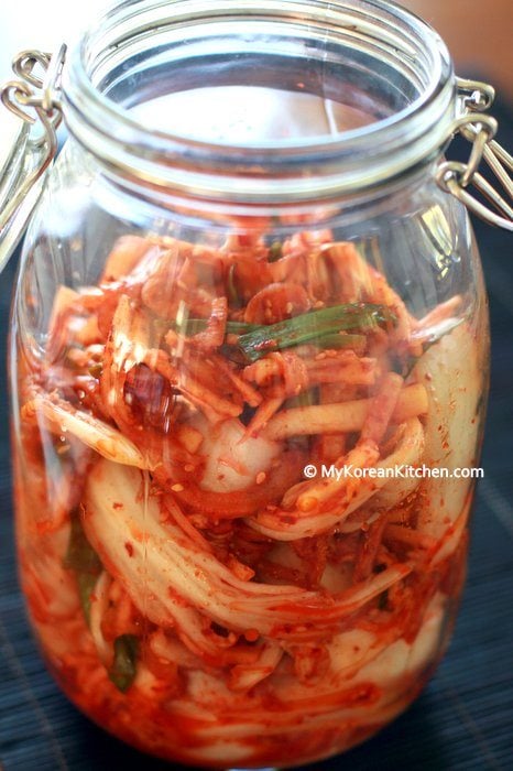 Fresh Napa Cabbage Kimchi Salad | MyKoreanKitchen.com