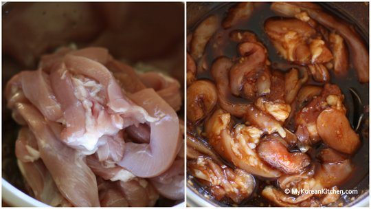 Marinating chicken