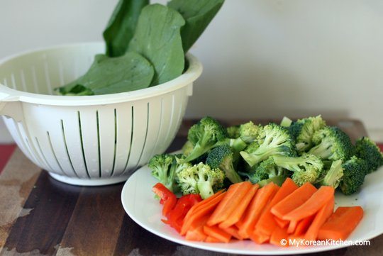 Prepped ingredients