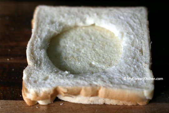 Layering two bread slices