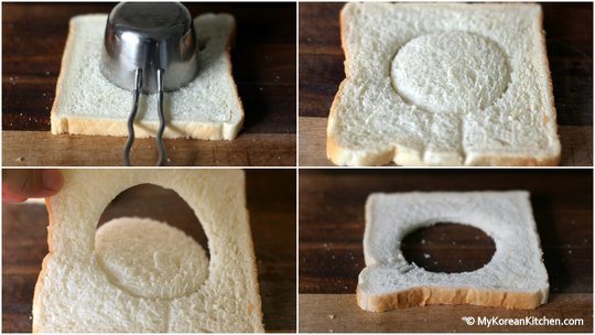 Making a hole on bread