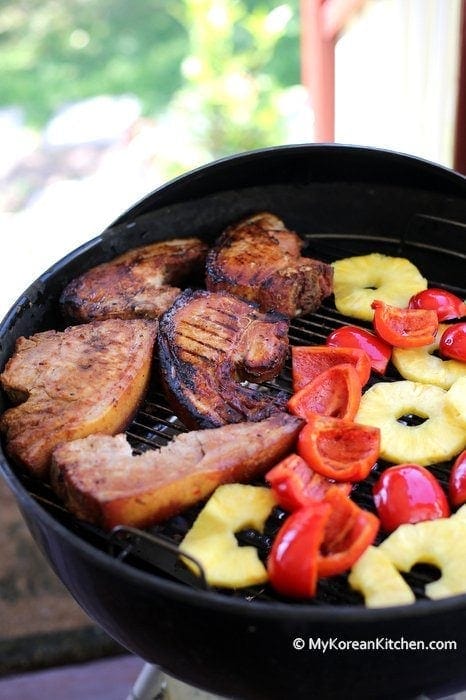 Chargrilled Korean Style BBQ Pork Chops | MyKoreanKitchen.com