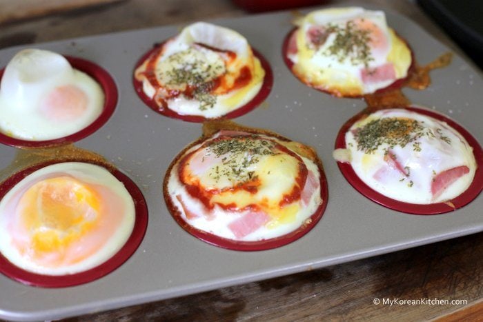 Baked egg bread out of oven