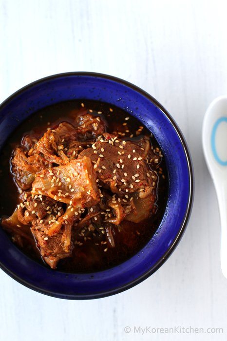Slow Cooker Kimchi Stew with Beef | MyKoreanKitchen.com