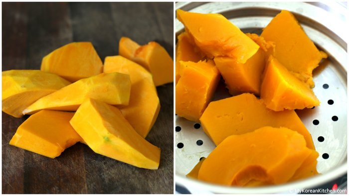Step 1.Steaming pumpkin