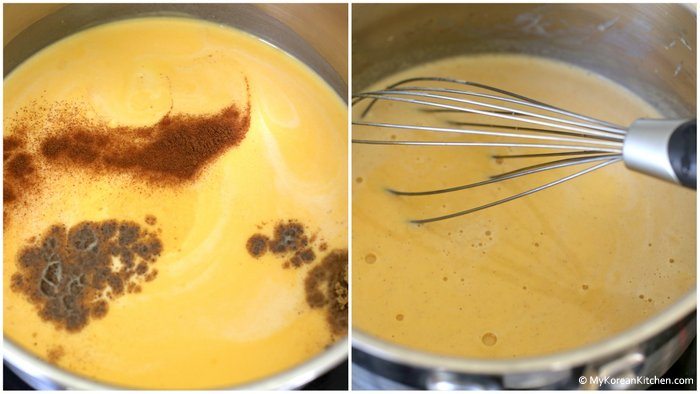 Step 3. Boiling and adding pumpkin spices