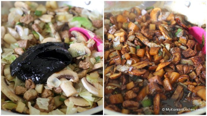 Korean Black Bean Sauce Noodles (Jajangmyeon) | MyKoreanKitchen.com