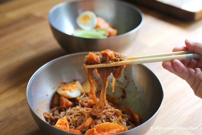 Instant Spicy Korean Cold Noodles (Bibim Naengmyeon)
