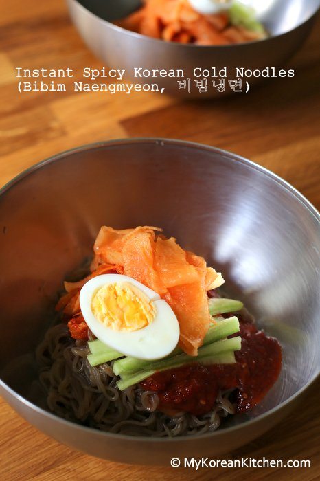Instant Spicy Korean Cold Noodles (Bibim Naengmyeon) | MyKoreanKitchen.com