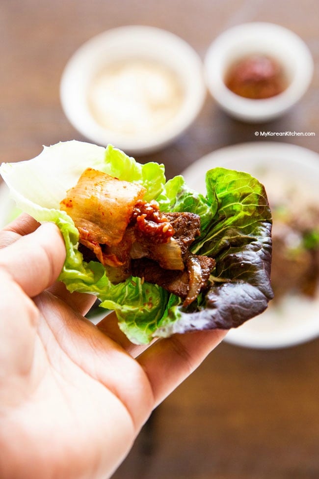 Bulgogi on lettuce