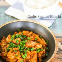 Garlic Sesame Kimchi - a simple, quick and easy to make Korean side dish that can transform your aged pungent Kimchi into a nutty aromatic relish| MyKoreanKitchen.com