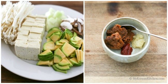 Korean soybean paste soup (Doenjang Guk) ingredients | MyKoreanKitchen.com