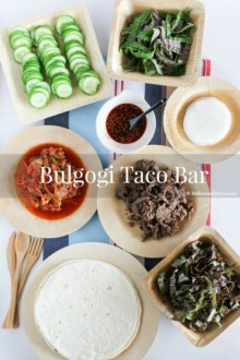 Easy entertaining idea - Korean bulgogi taco bar: Mexican fused but loaded with authentic Korean flavour!| MyKoreanKitchen.com