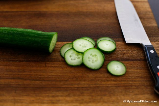 Sautéed Korean Cucumber Side Dish - Easy, simple, crunchy and delicious stir fried Korean cucumber salad | MyKoreanKitchen.com
