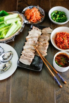 Apple Infused Bossam (Korean Pork Lettuce Wraps) | MyKoreanKitchen.com