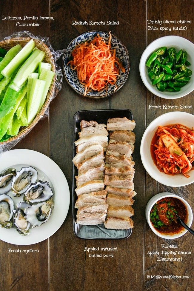 Apple Infused Korean Pork Wraps (Bossam) | MyKoreanKitchen.com