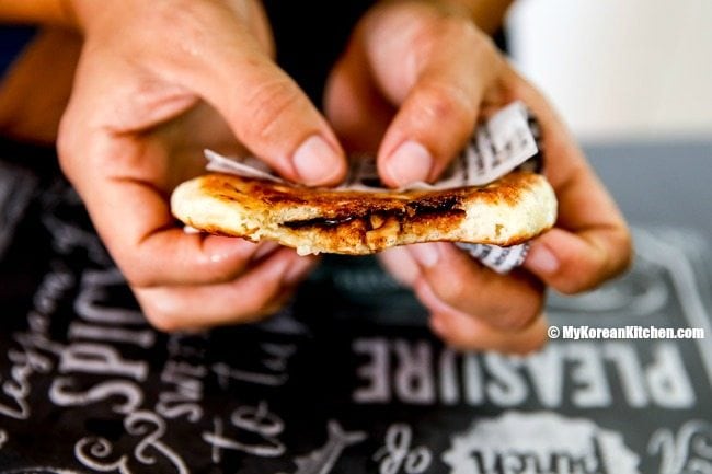 Korean sweet pancakes (Hotteok) | MyKoreanKitchen.com