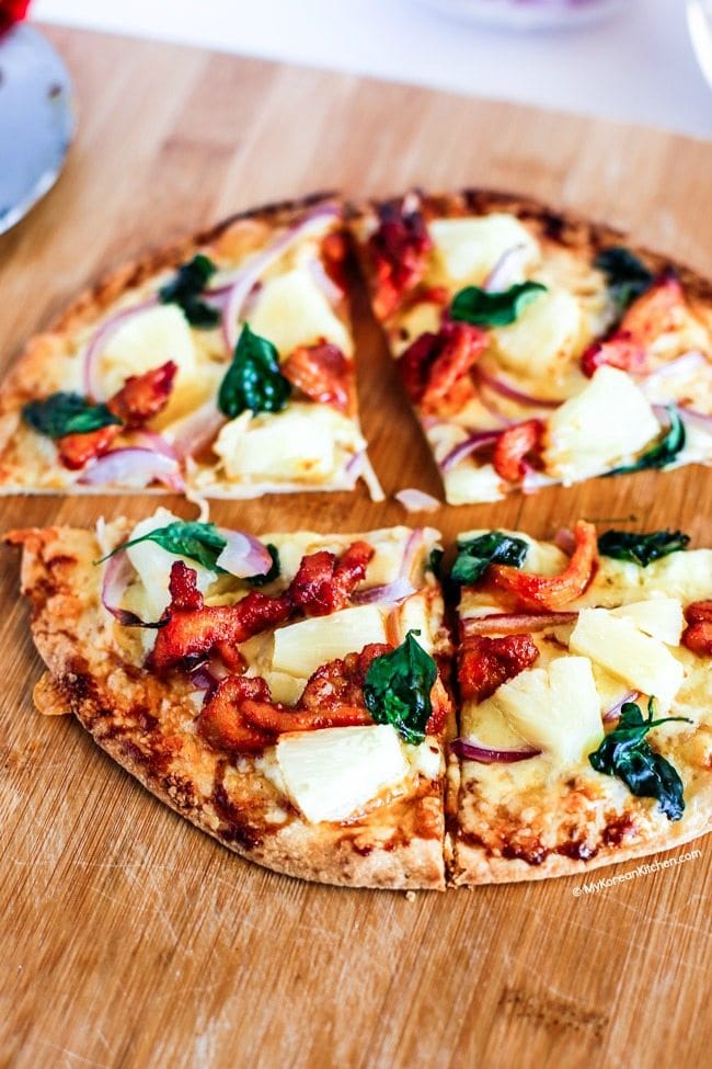 How to Make Spicy Korean BBQ Chicken Pizza | MyKoreanKitchen.com