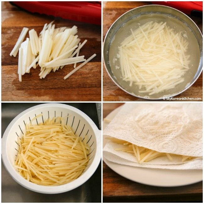 Korean Stir Fried Potato Side Dish - Getting ready potatoes