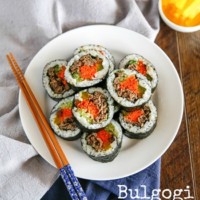 Bulgogi Kimbap (Bulgogi Seaweed Rice Rolls) | MyKoreanKitchen.com