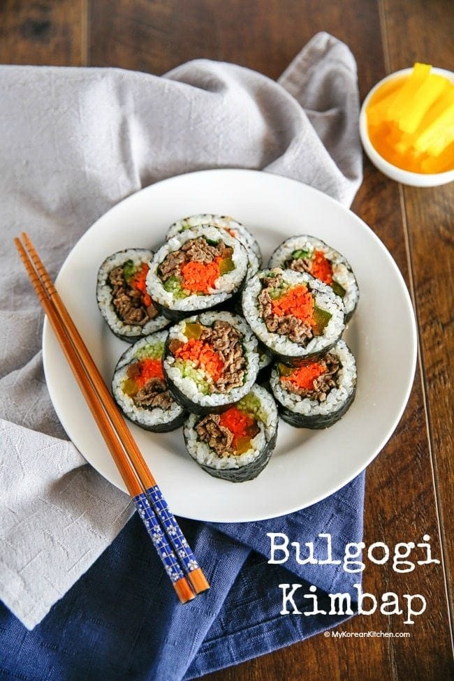 Bulgogi Kimbap (Bulgogi Seaweed Rice Rolls) | MyKoreanKitchen.com