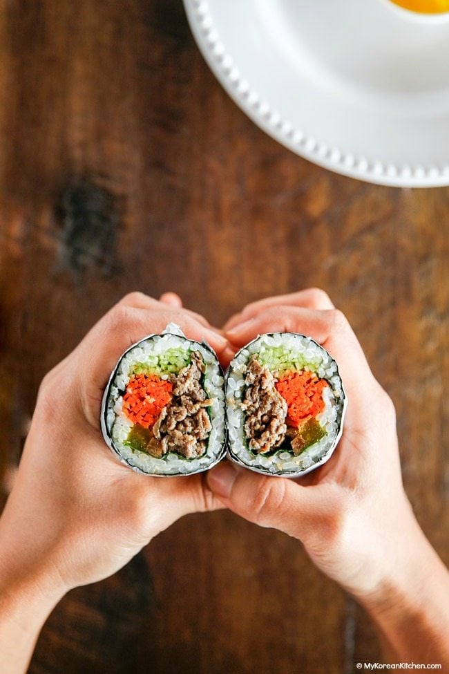 Bulgogi Kimbap - Sushi Burrito Style | MyKoreanKitchen.com