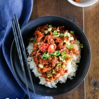 Spicy pork bulgogi is a popular Korean pork stir fry dish that is slightly spicy but also sweet. It is great over rice! | MyKoreanKitchen.com
