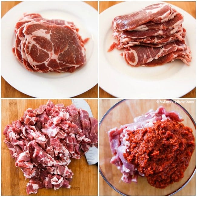 Marinating Spicy Pork Bulgogi
