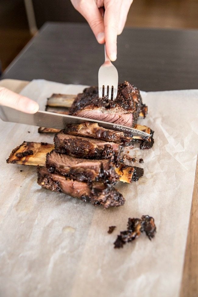 Carving Oven Baked Korean BBQ Beef Ribs | MyKoreanKitchen.com