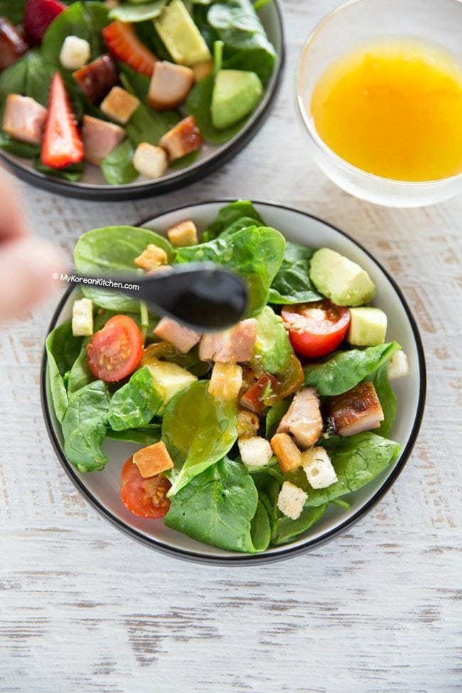 Yuzu dressing with Chicken Salad | MyKoreanKitchen.com