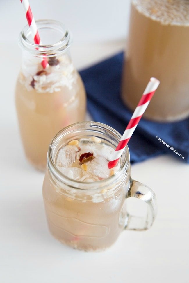 Sikhye (Korean sweet rice drink) with Ice | MyKoreanKitchen.com