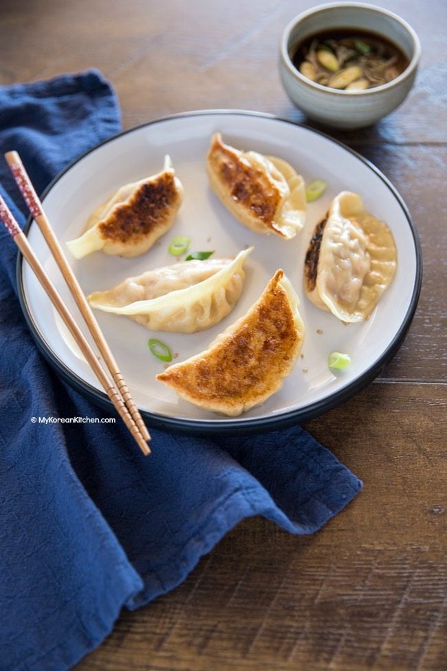 Pan Fried Kimchi Mandu (Kimchi Dumplings) | MyKoreanKitchen.com