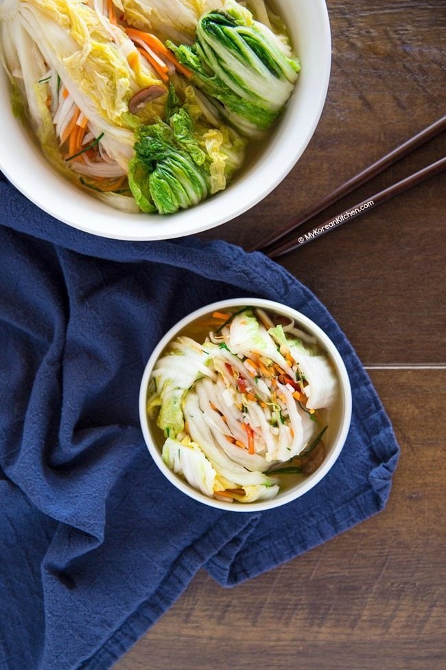 How to Make White Kimchi (Baek Kimchi) | MyKoreanKitchen.com