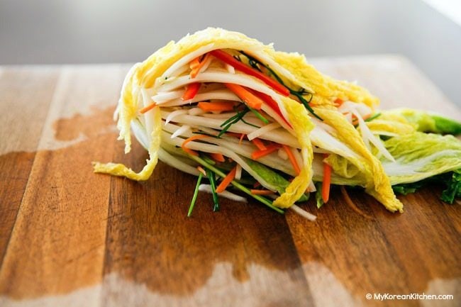 Stuffed white kimchi (baek kimchi)